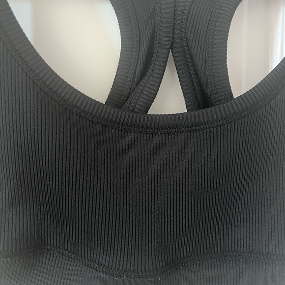 Zara Raceback Black Ribbed Cropped Top Size Large - Picture 12 of 12